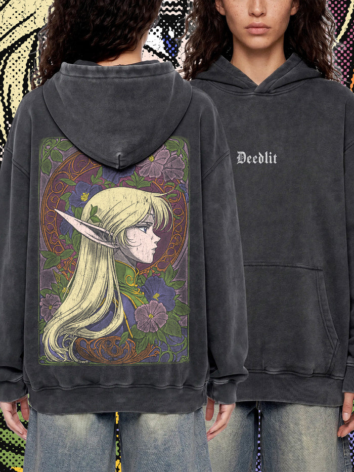 SYLVAN GRACE — Oversized Vintage-Wash Hoodie Charcoal