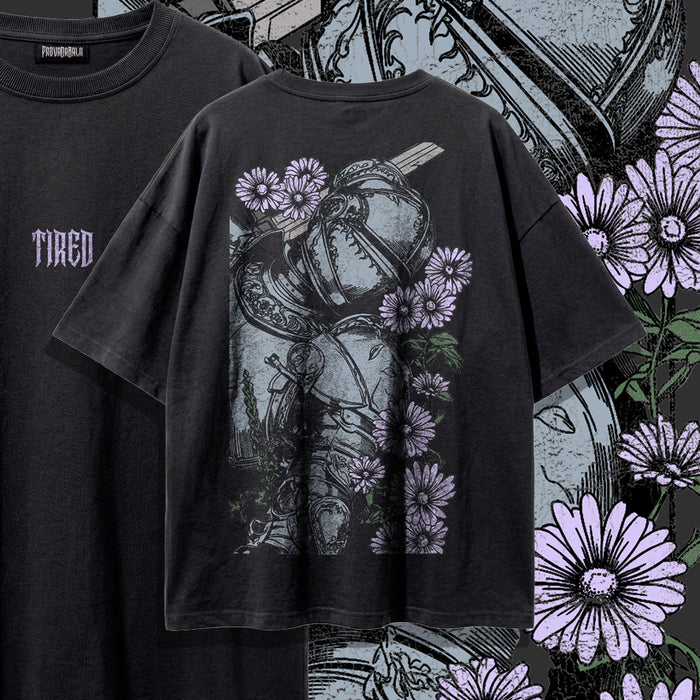 TIRED (Haze ) — Oversized Vintage-Wash Tee