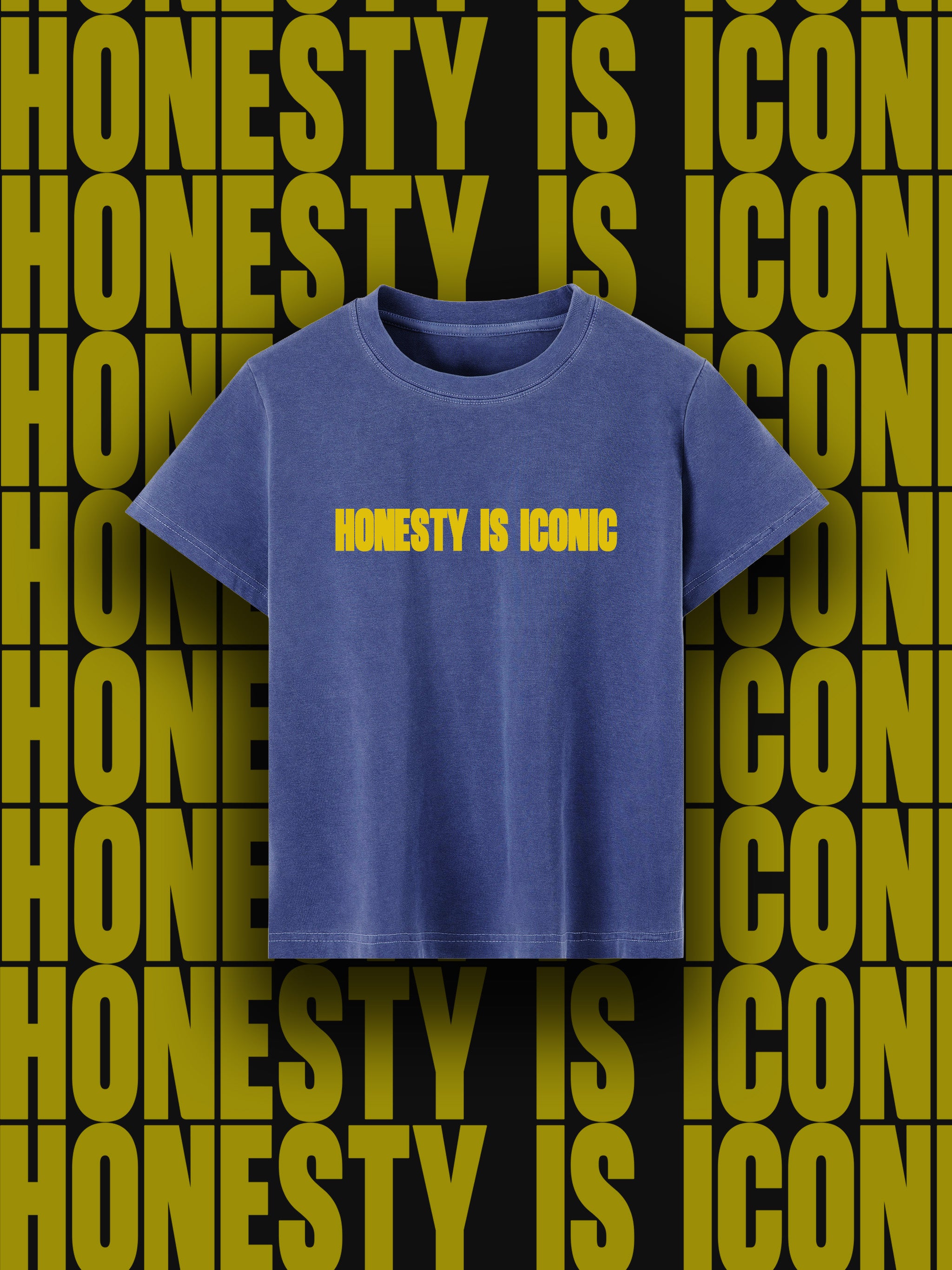 HONESTY IS ICONIC — Washed Fitted Baby Tee