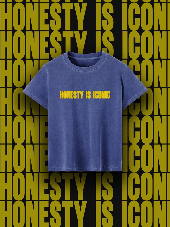 HONESTY IS ICONIC — Washed Fitted Baby Tee