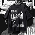 DENIAL  — Oversized Vintage-Wash Tee Black