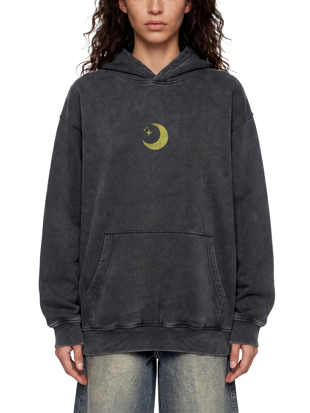 LUNAR — Vintage Wash Oversized Anime Hoodie