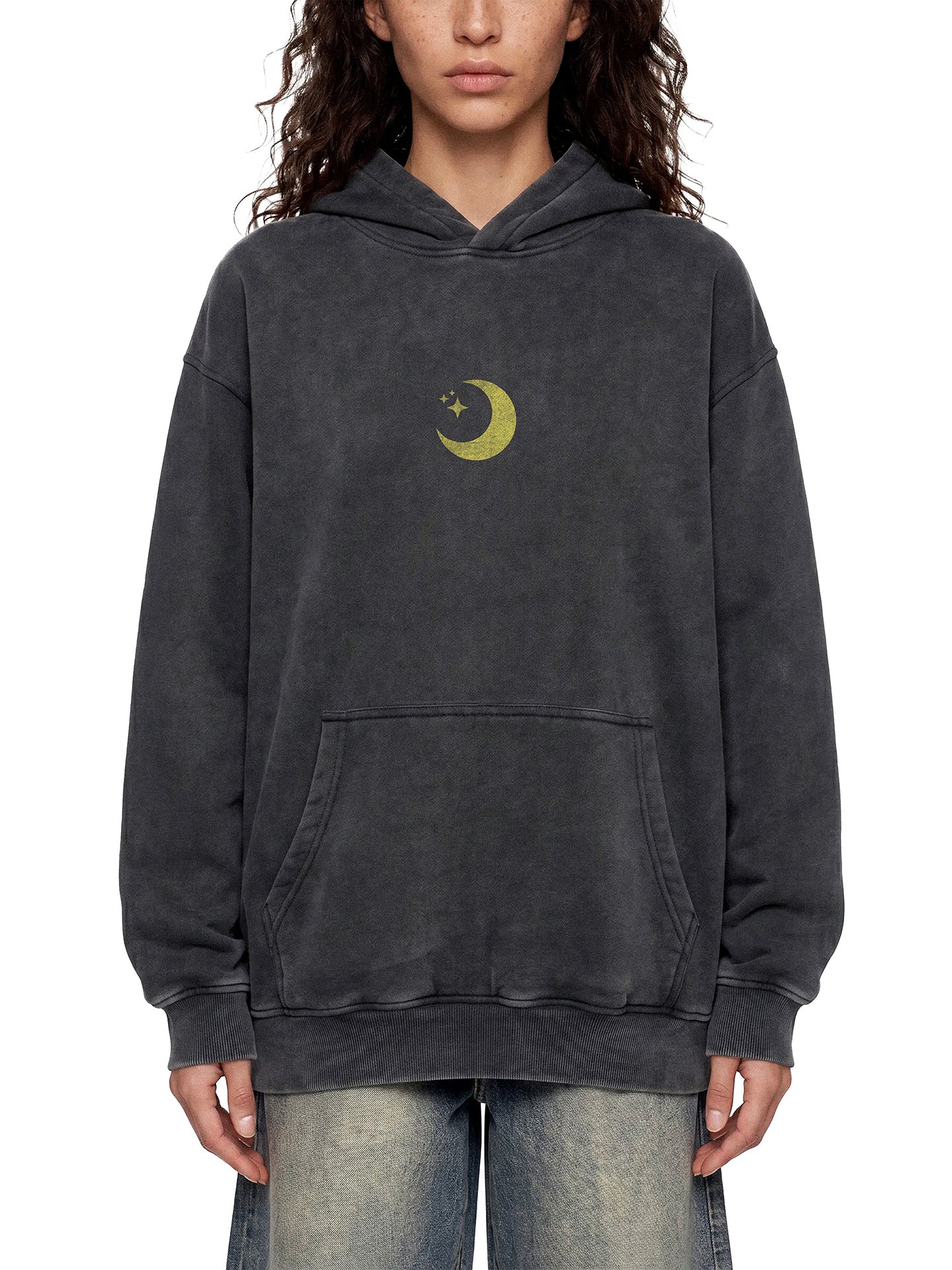 LUNAR — Vintage Wash Oversized Anime Hoodie