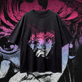 "MOONLIGHT GAZE" Vintage Anime Graphic Tee - Vivid Twilight