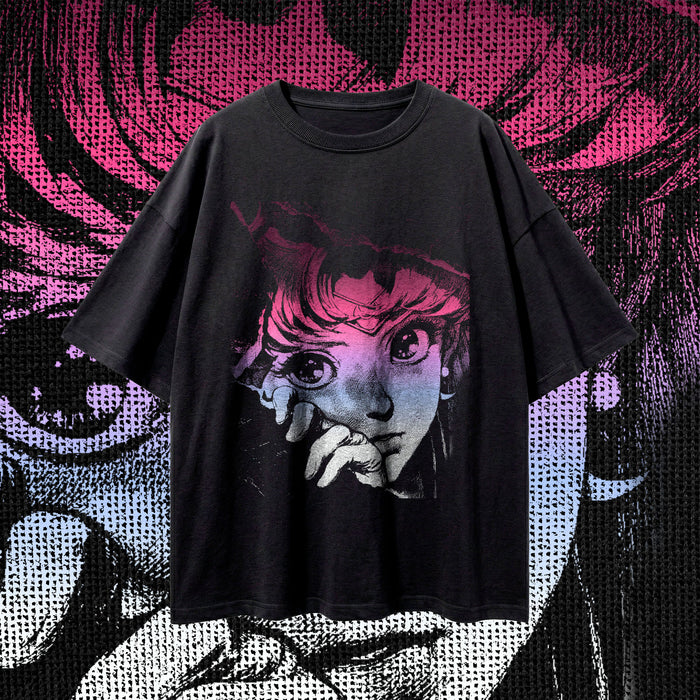 MOONLIGHT GAZE (Vivid Twilight) — Oversized Vintage-Wash Tee