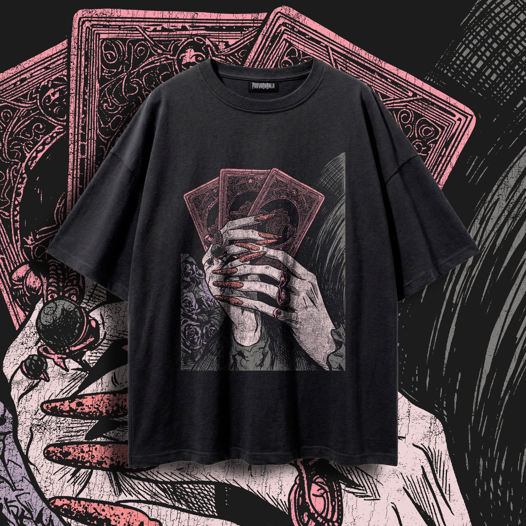 FORTUNE (ROUGE) — Oversized Vintage-Wash Tee