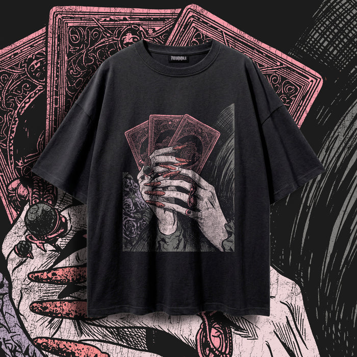 FORTUNE (ROUGE) — Oversized Vintage-Wash Tee