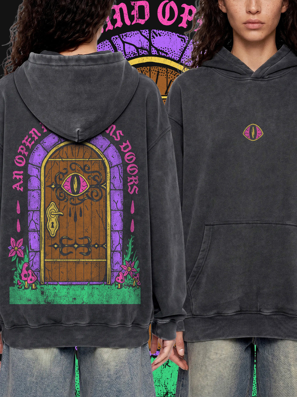 THRESHOLD — Oversized Vintage-Wash Hoodie