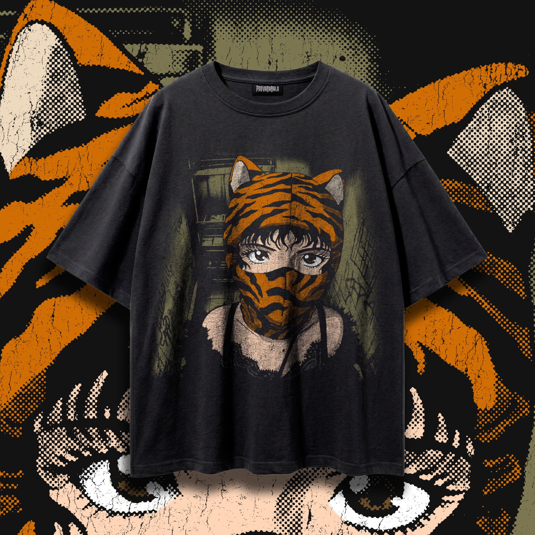 FERAL (Amber) — Oversized Vintage-Wash Tee