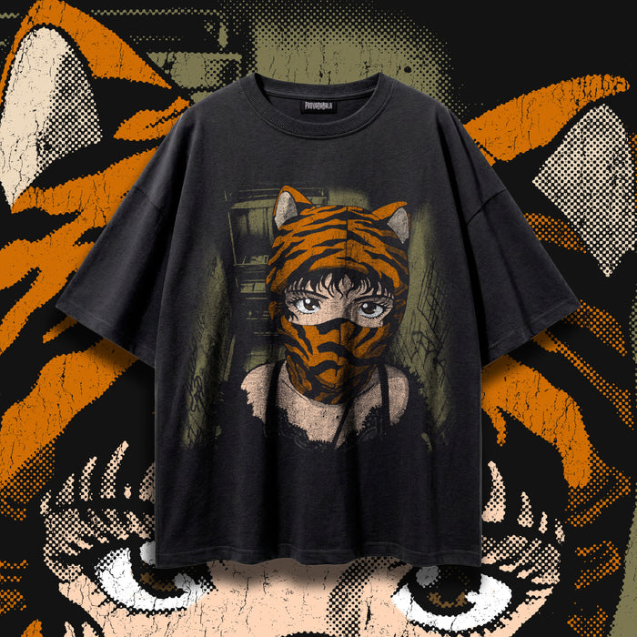 FERAL (Amber) — Oversized Vintage-Wash Tee