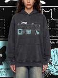 HOW TO DRAW A CAT (Frost) — Oversized Vintage-Wash Hoodie