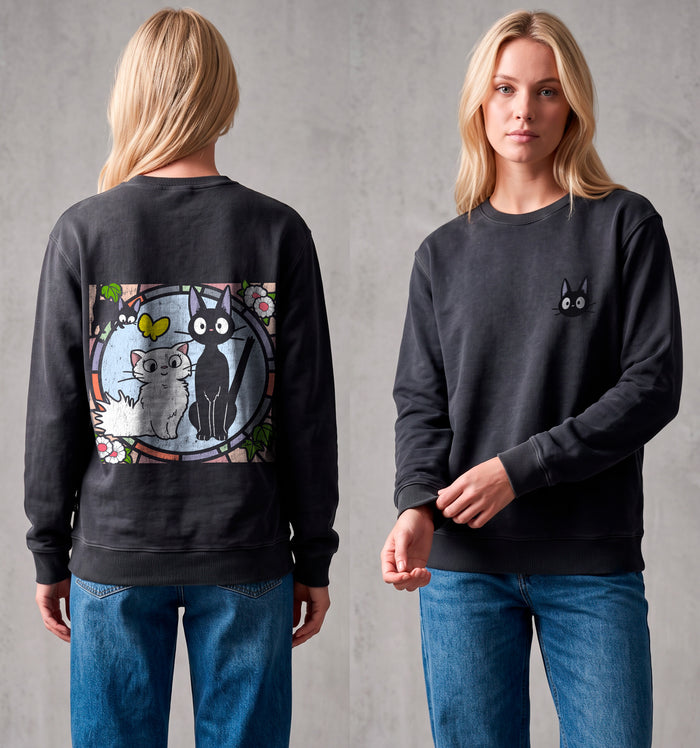 VESPER  — Oversized Vintage-Wash Sweatshirt Black