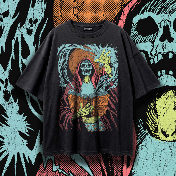 GRIMOIRE (Verdigris) — Oversized Vintage-Wash Tee