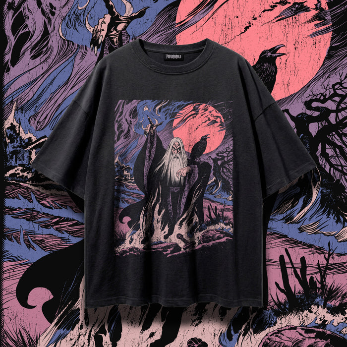 WARLOCK (Dusk) — Oversized Vintage-Wash Tee