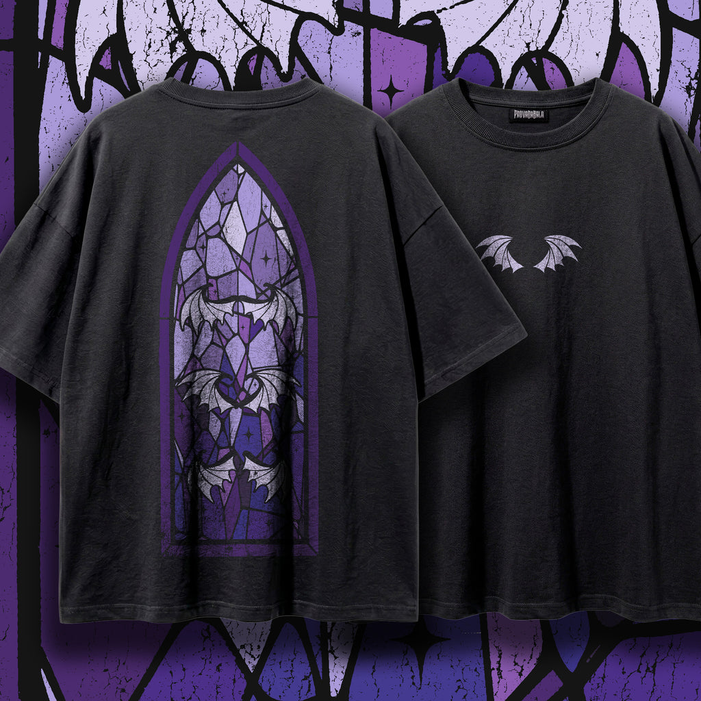 NOCTURNE — Oversized Vintage-Wash Tee Black