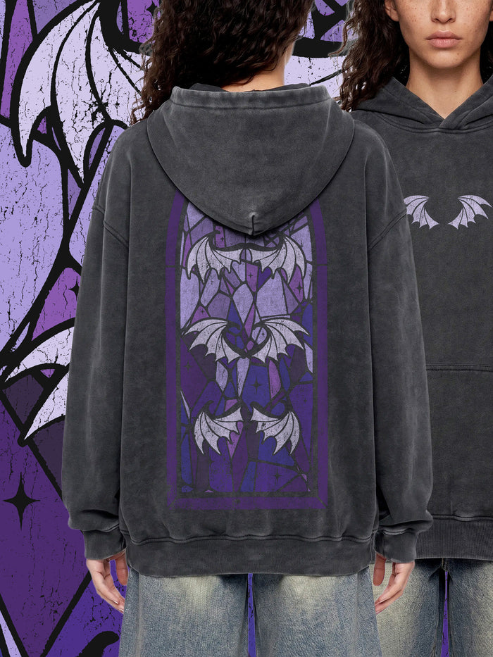 NOCTURNE  — Oversized Vintage-Wash Hoodie