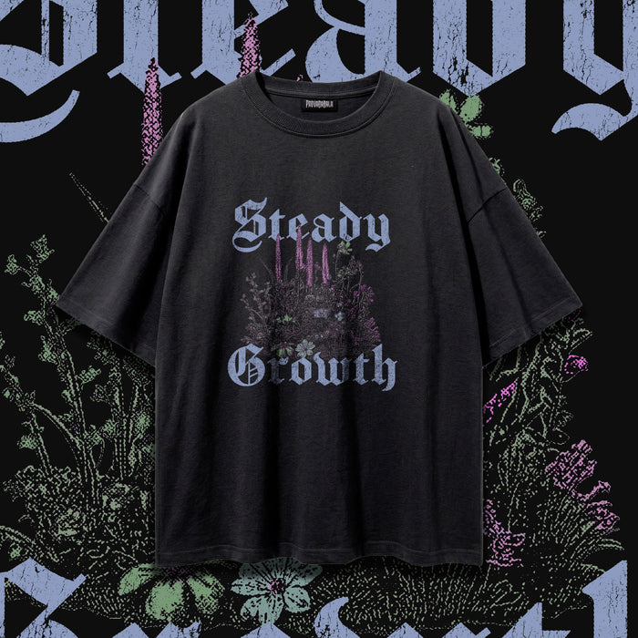 STEADY GROWTH (Wisteria) — Oversized Vintage-Wash Tee