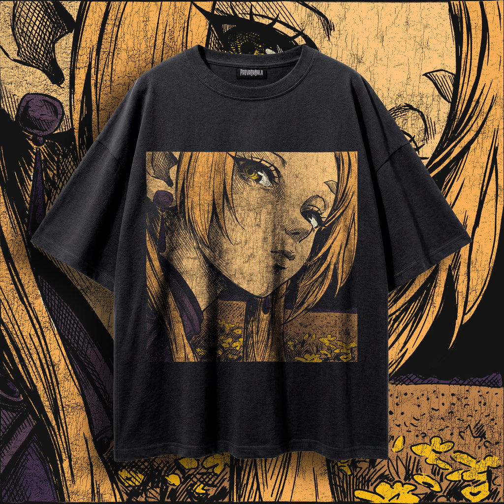 "ELVEN MEADOW" Vintage Graphic Tee - Ochre & Amber