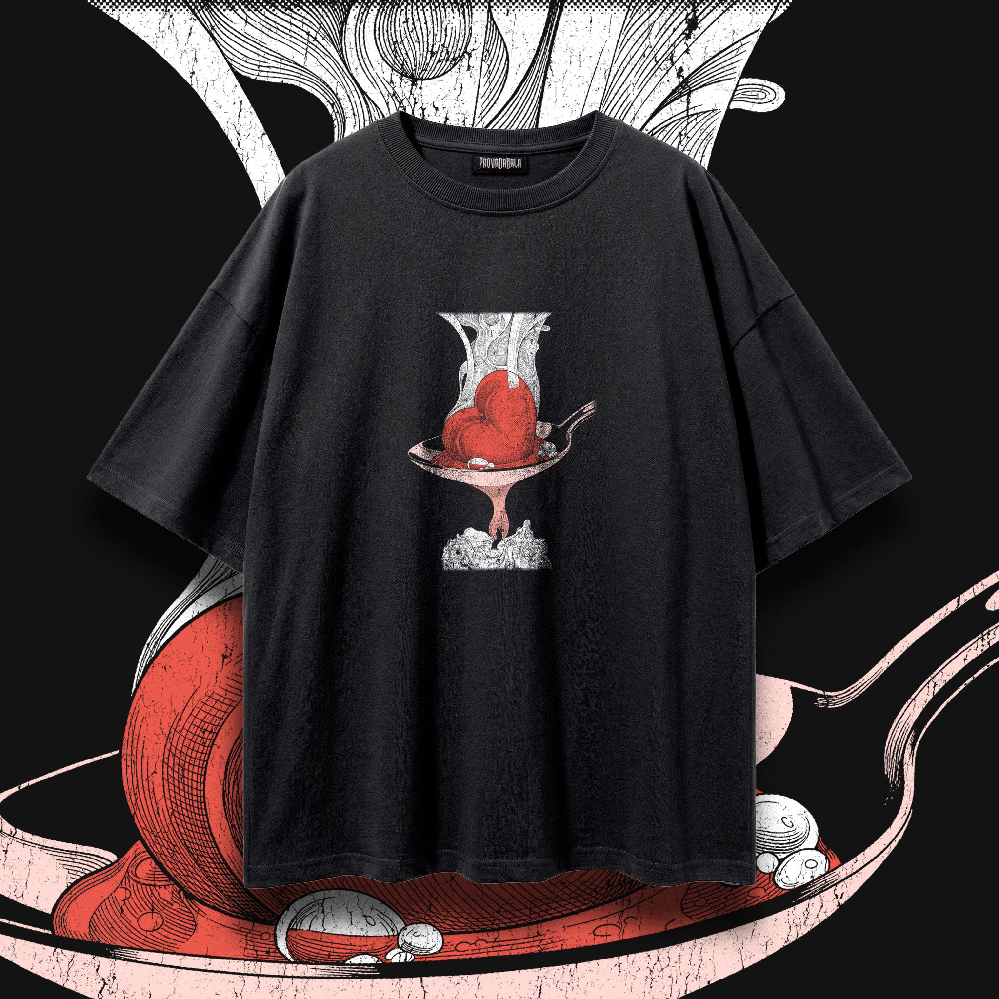 DISSOLVE (Ember) — Oversized Vintage-Wash Tee