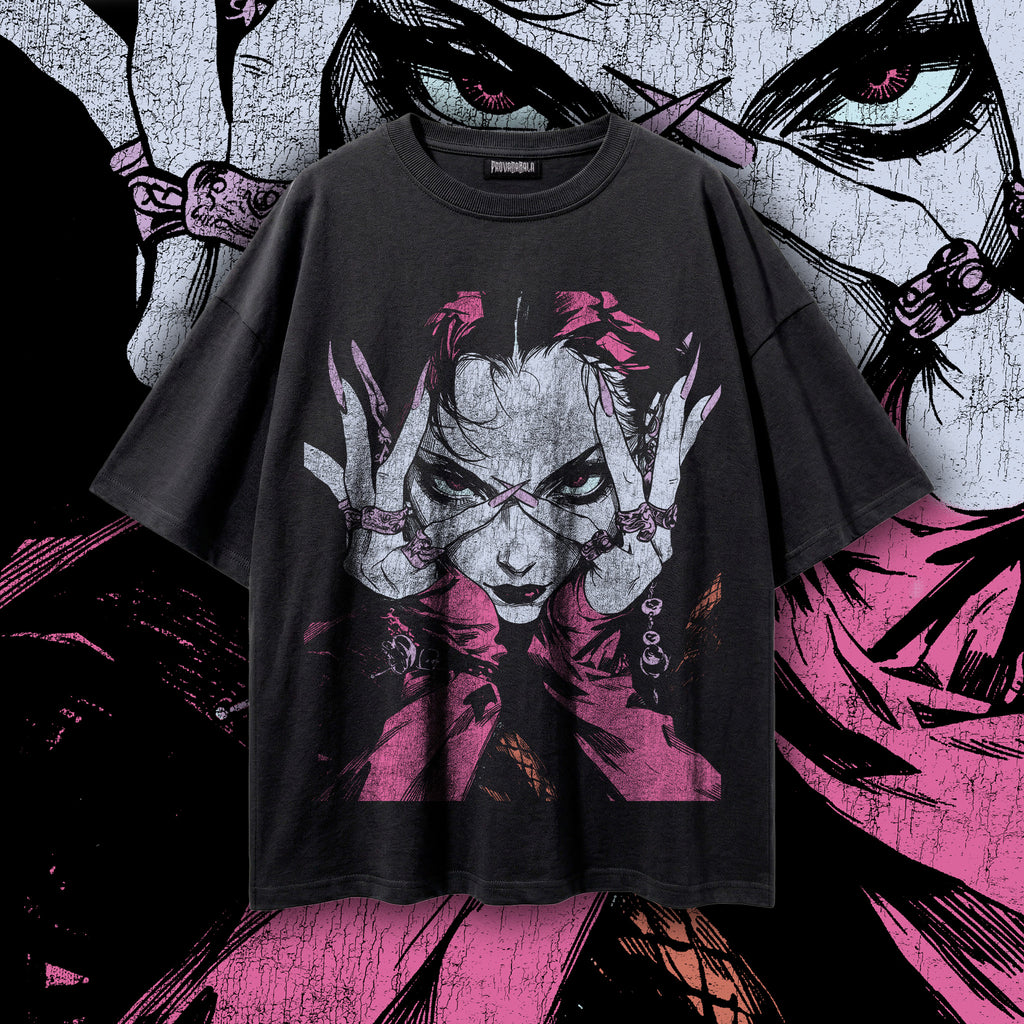 HYSTERIA (Venom) — Oversized Vintage-Wash Tee