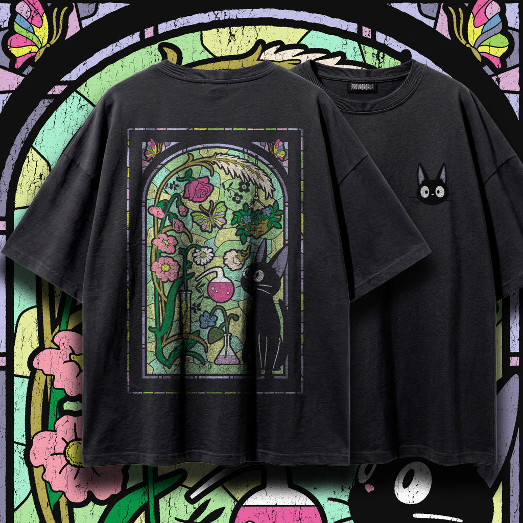 COVEN  — Oversized Vintage-Wash Tee Black