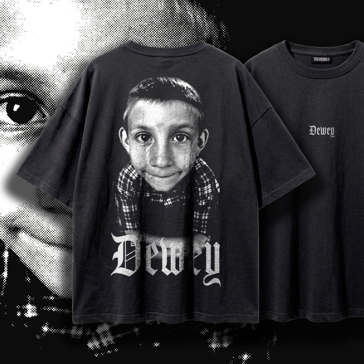 DEWEY — Oversized Vintage-Wash Tee Black