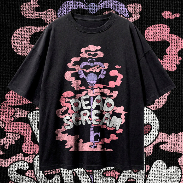 DEAD SCREAM (Pastel Mist) — Oversized Vintage-Wash Tee