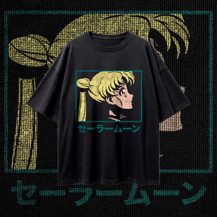 NOSTALGIA FRAMES (Olive & Gold) — Oversized Vintage-Wash Tee