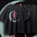 SELENE (Blush & Sage) — Oversized Vintage-Wash Tee Black