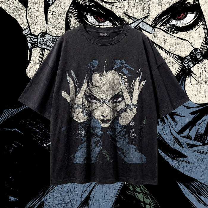 HYSTERIA (Frost) — Oversized Vintage-Wash Tee