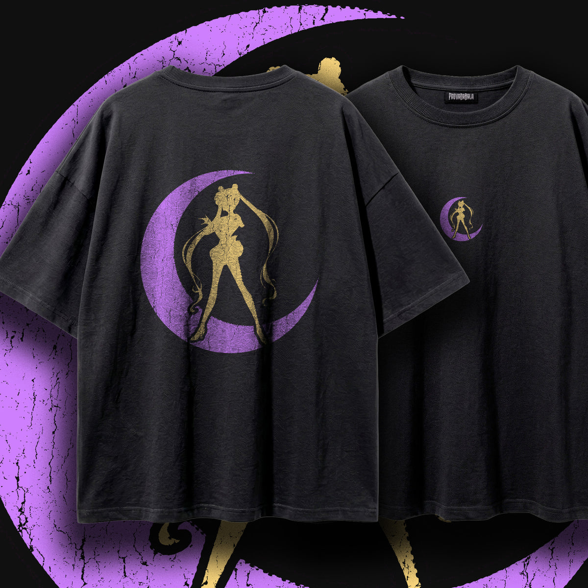 SELENE (Relic & Nightshade) — Oversized Vintage-Wash Tee Black