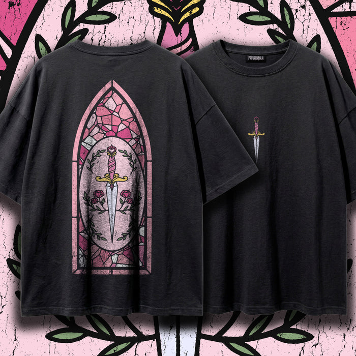 THORN  — Oversized Vintage-Wash Tee Black