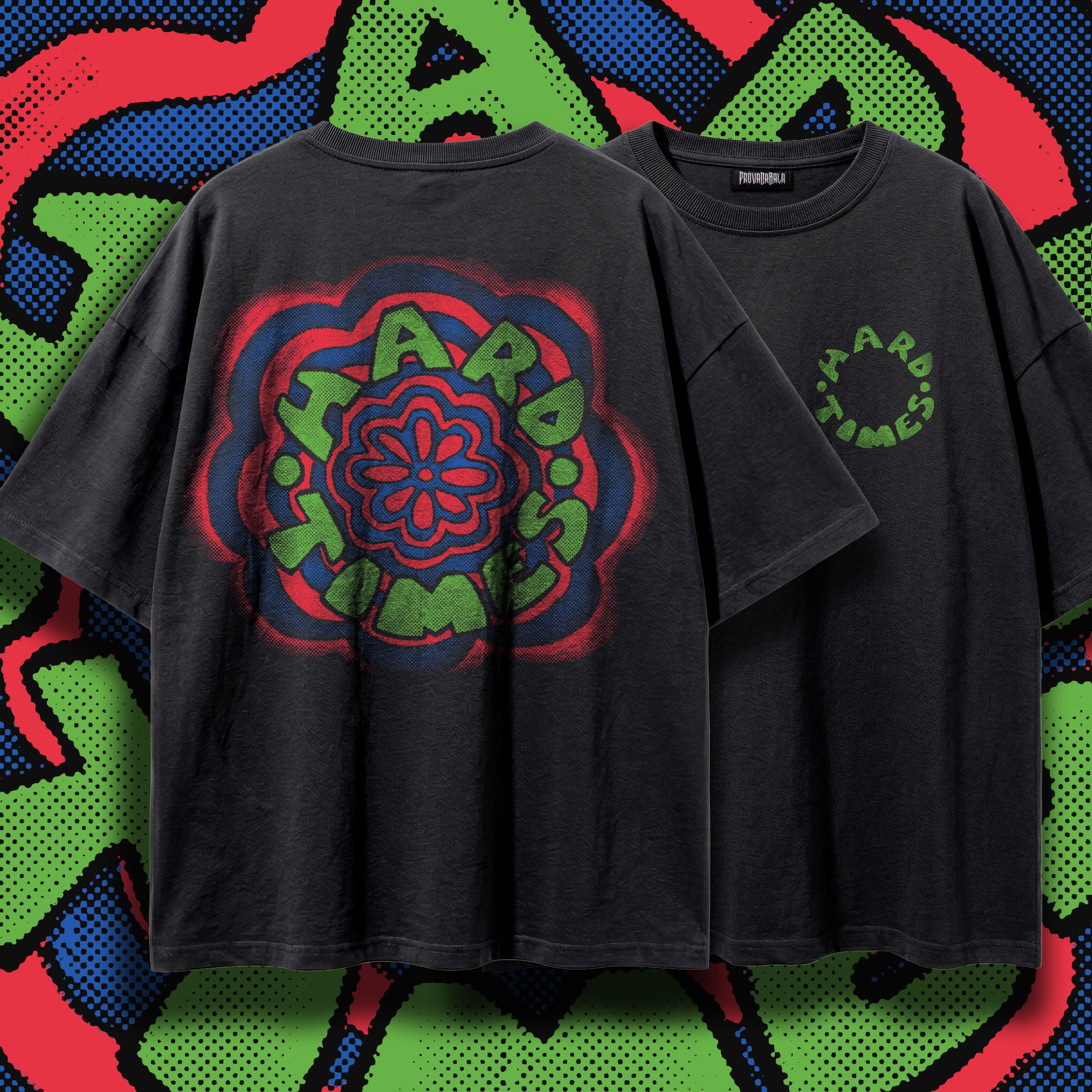 HARD TIMES (Prism) — Oversized Vintage-Wash Tee