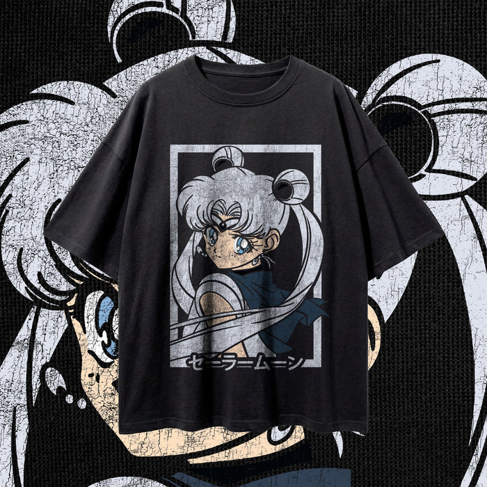 GAZE FRAMES (Silver) — Oversized Vintage-Wash Tee