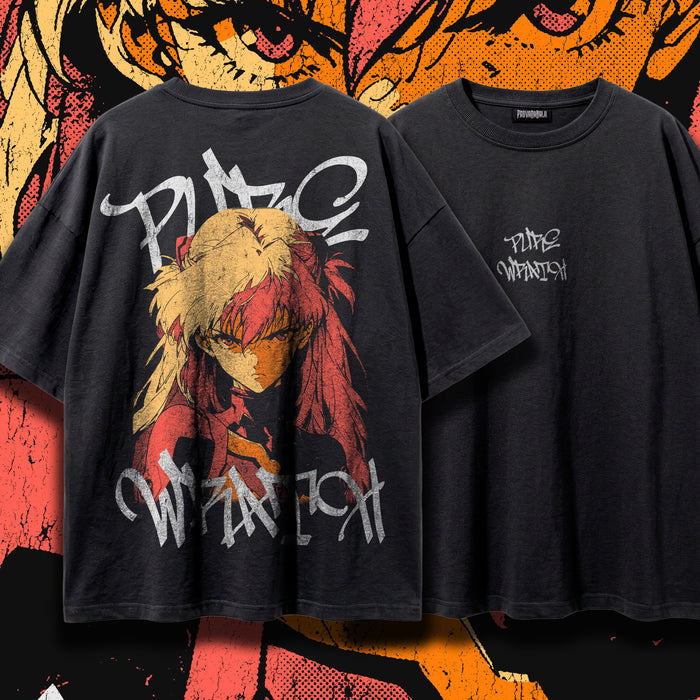 PURE WRATH  — Oversized Vintage-Wash Tee Charcoal