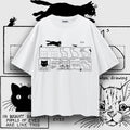 HOW TO DRAW A CAT — Oversized Vintage-Wash Tee White
