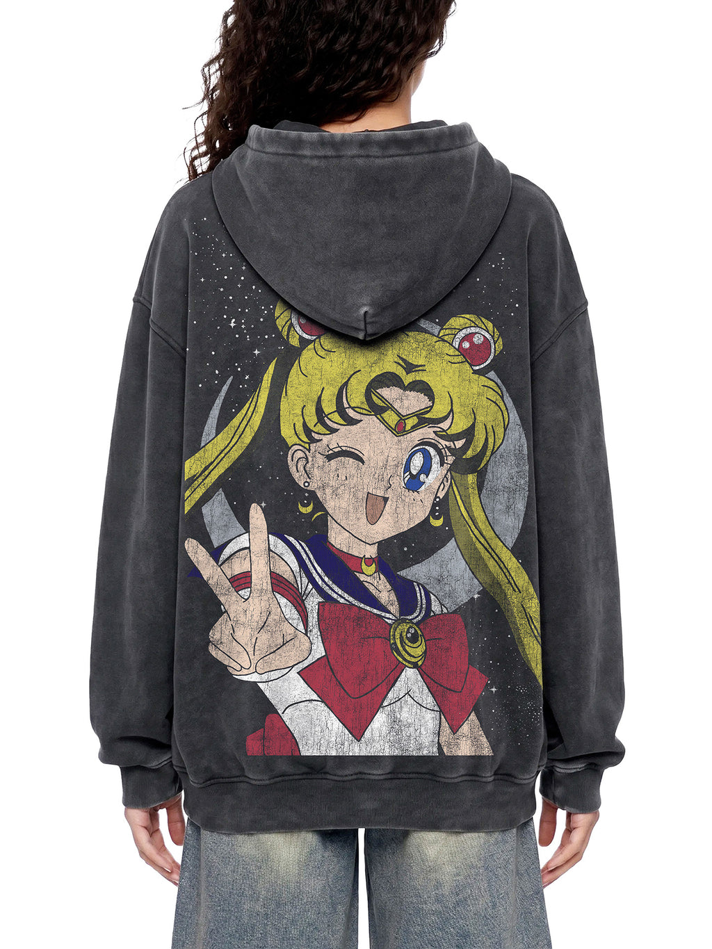 Golden Girl Peace Sign Vintage Wash Hoodie