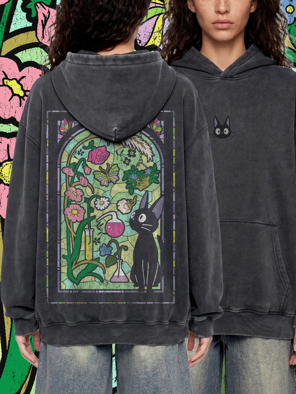 COVEN — Oversized Vintage-Wash Hoodie
