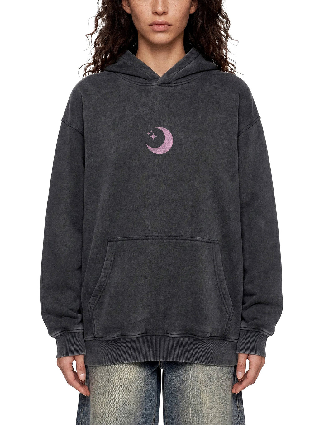 Cyber Pink Girl Vintage Oversized Hoodie