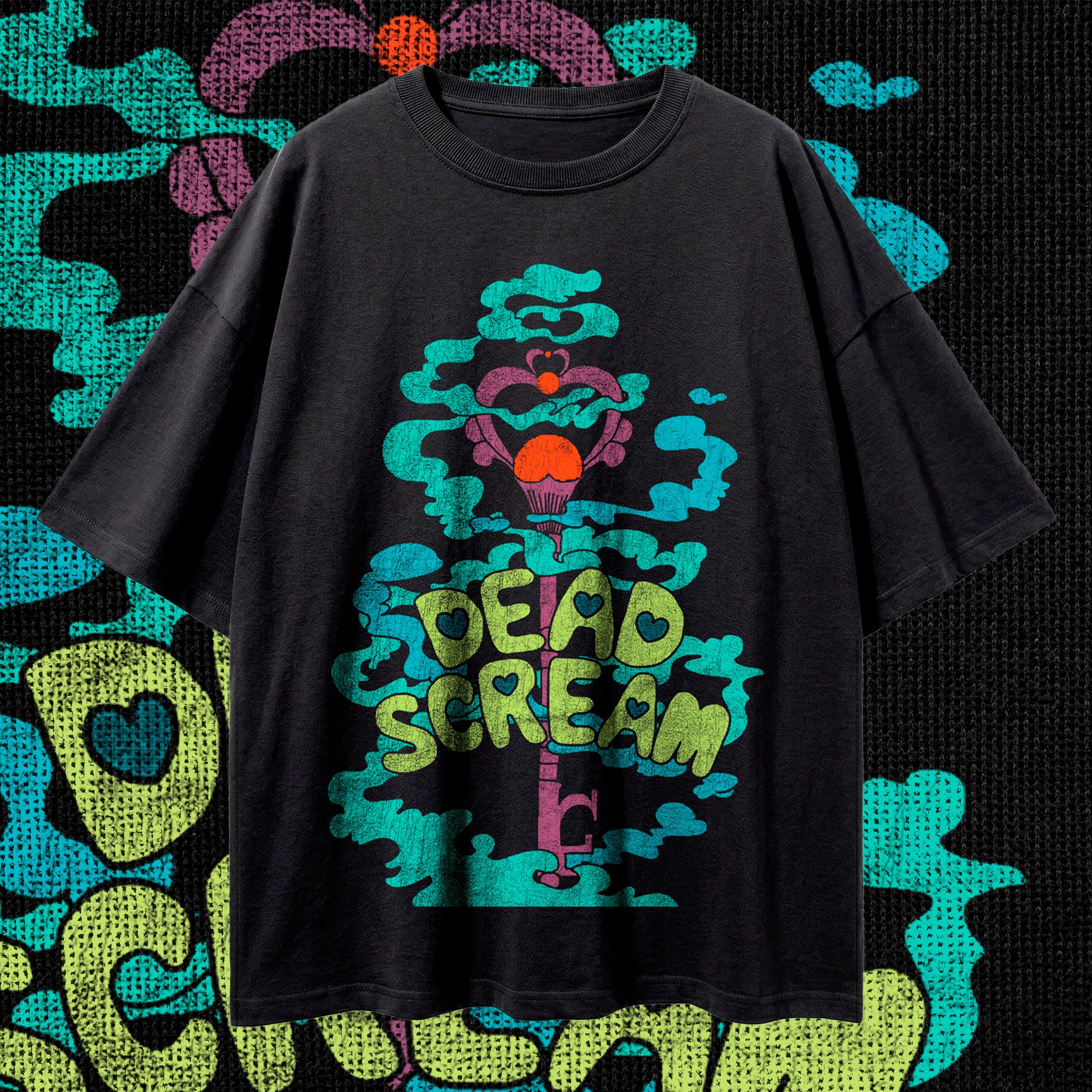 "DEAD SCREAM" Vintage Graphic Tee - Acid Lime