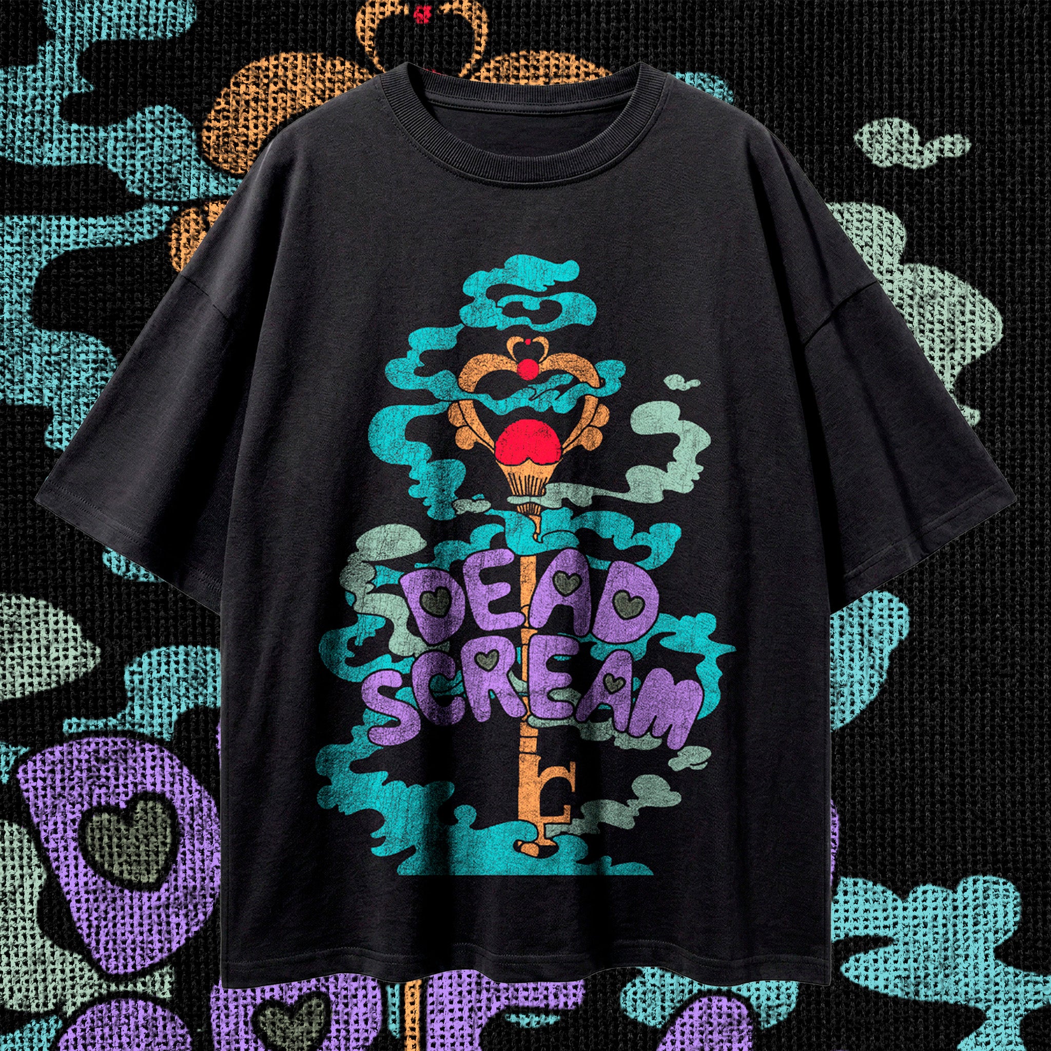 "DEAD SCREAM" Vintage Graphic Tee - Cosmic Cyan