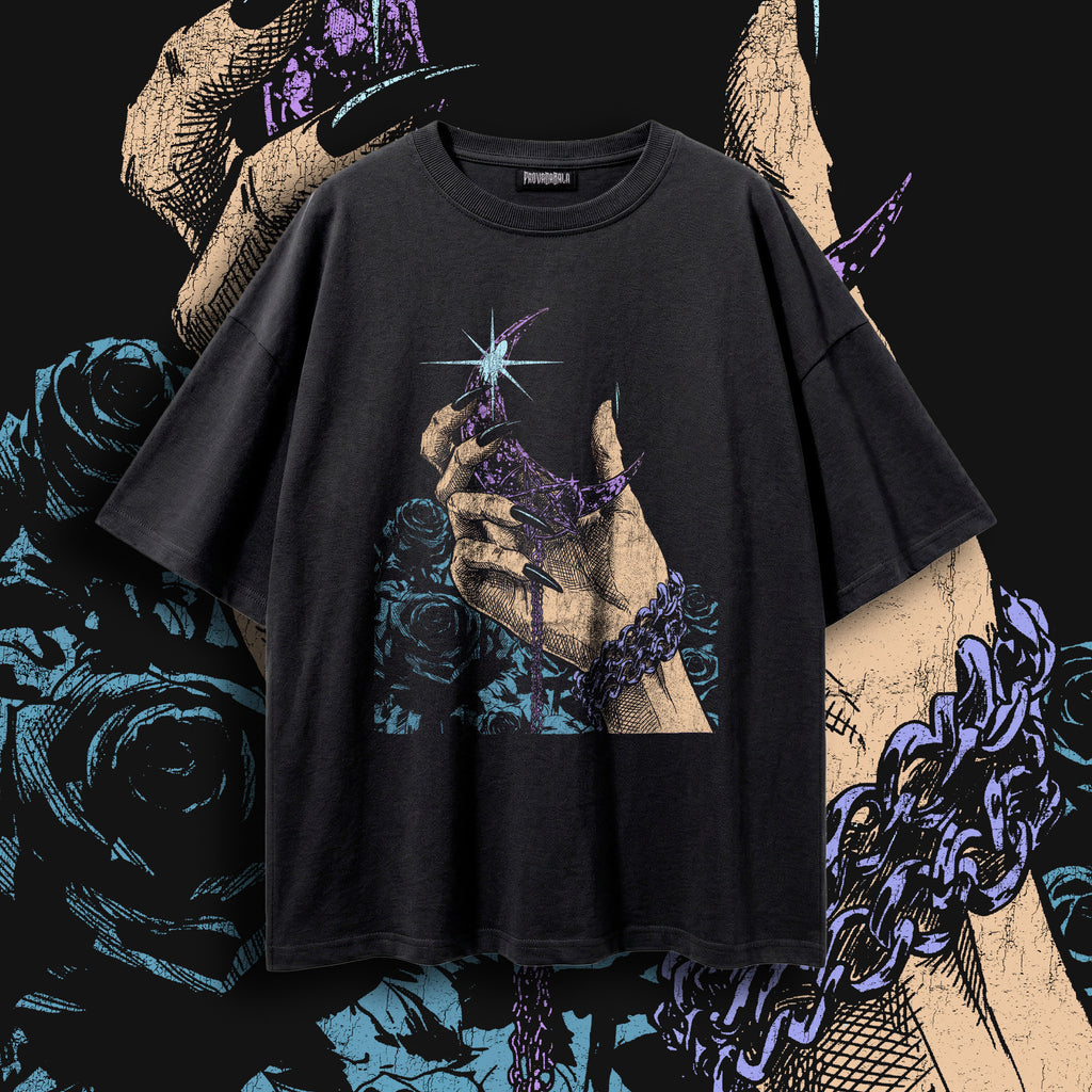COVET (NIGHTSHADE) — Oversized Vintage-Wash Tee