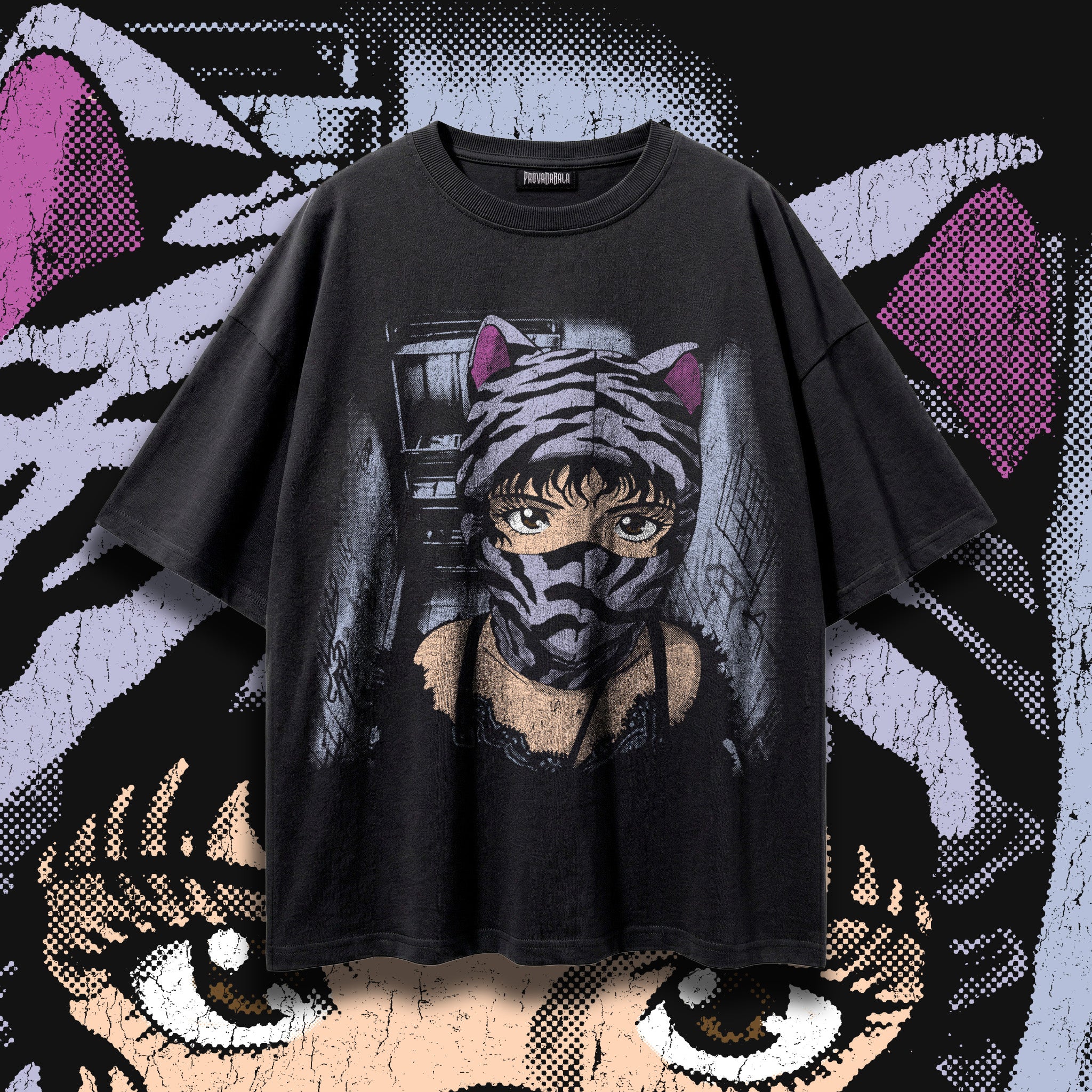 FERAL (Wisteria) — Oversized Vintage-Wash Tee