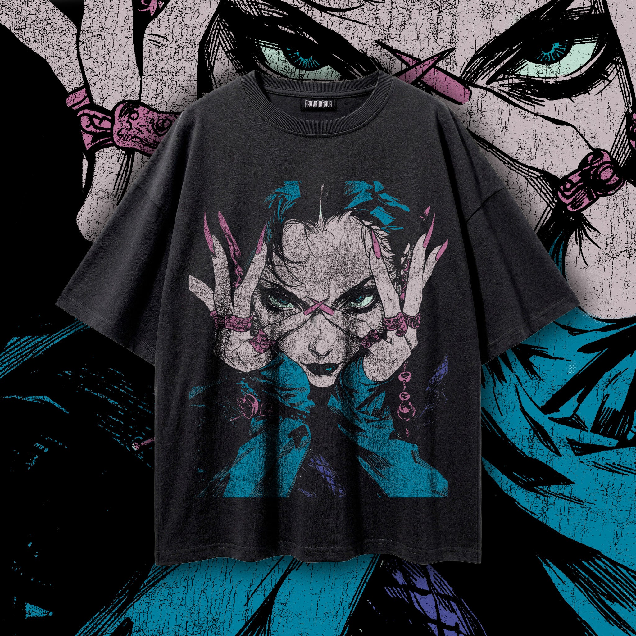 HYSTERIA (Absinthe) — Oversized Vintage-Wash Tee