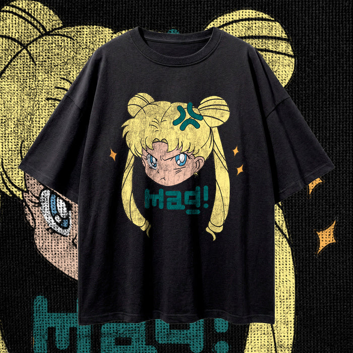 MAD! (Solar Teal) — Oversized Vintage-Wash Tee