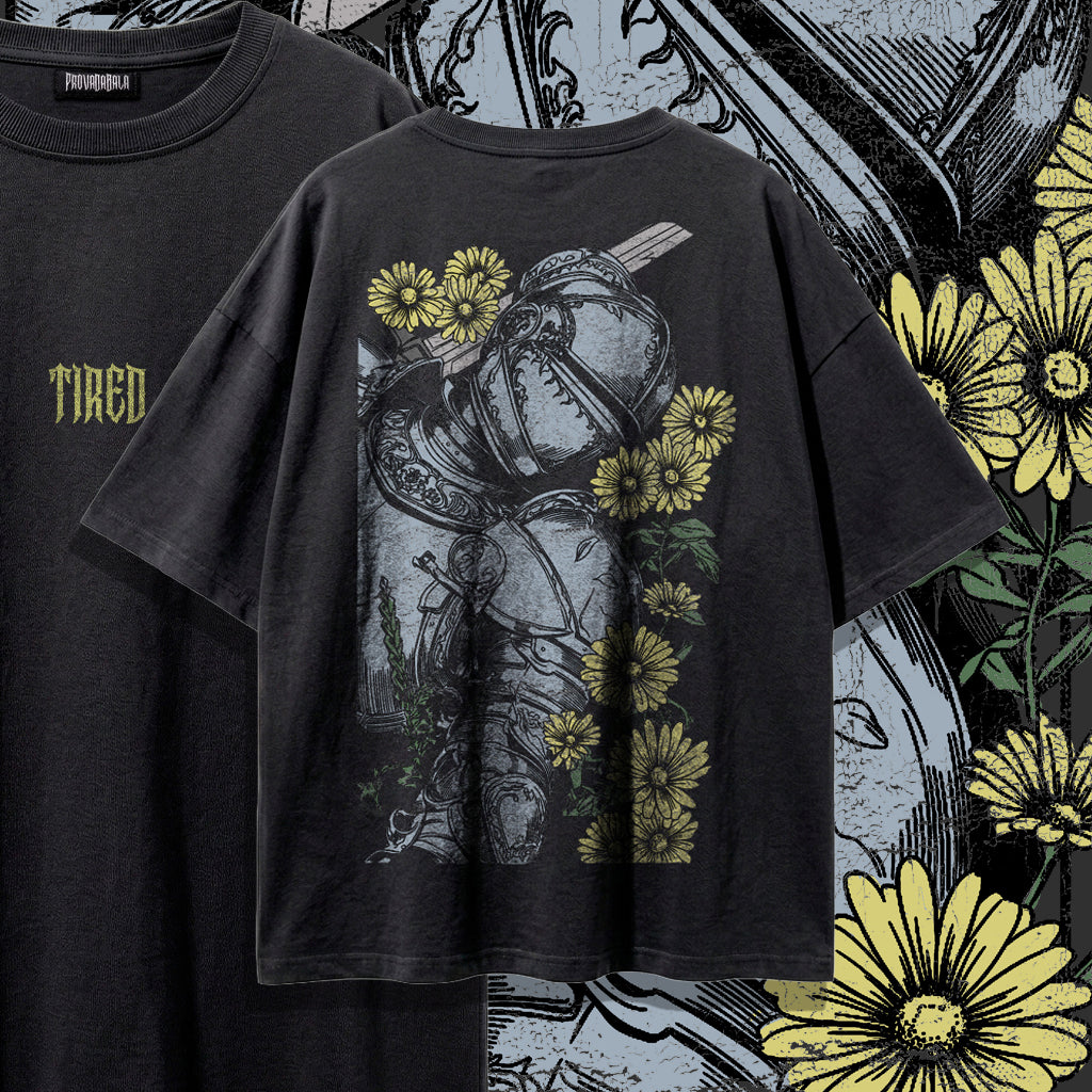 TIRED (Sulphur) — Oversized Vintage-Wash Tee