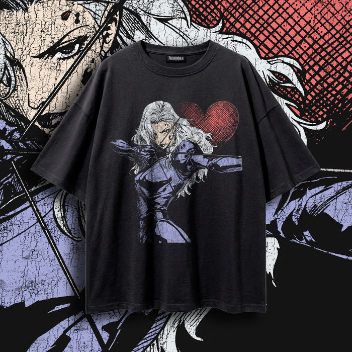 EROS (SCARLET) — Oversized Vintage-Wash Tee
