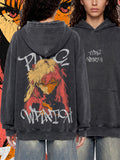 PURE WRATH — Oversized Vintage-Wash Hoodie Charcoal