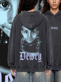 DEWEY (Frost) — Oversized Vintage-Wash Hoodie Charcoal