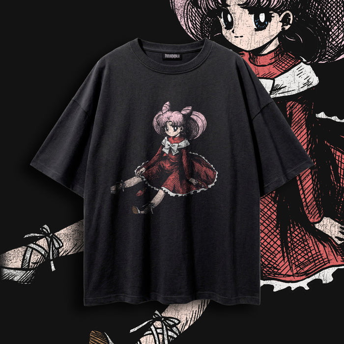 BALLET (Rose & Crimson) — Oversized Vintage-Wash Tee